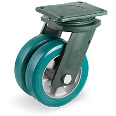 Tellure Rota 628066 — Roues en polyuréthane TR-ROLL, corps en aluminium, monture pivotante à platine EEG HD