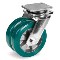 Tellure Rota 628074 — Ruote in poliuretano TR-ROLL, nucleo in alluminio, supporto rotante piastra EEG MHD