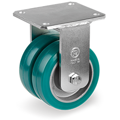 Tellure Rota 628174 — Ruedas de poliuretano TR-ROLL, núcleo de aluminio, soporte fijo EEG MHD — 628174 | Tellure Rota