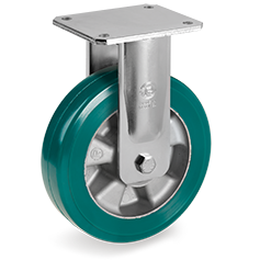 Tellure Rota 628403 — Ruedas de poliuretano TR-ROLL, núcleo de aluminio, soporte fijo EE MHD — 628403 | Tellure Rota