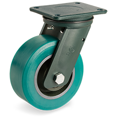Tellure Rota 628729 — Ruote in poliuretano TR-Roll, nucleo in ghisa meccanica, supporto rotante piastra EE EHD