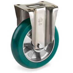 Tellure Rota 629103 — 'TR Roll' Polyurethanräder mit extra dickem, leicht balligem Laufbelag und Aluminium Felge, schwere (P) Bockrolle — 629103 | Tellure Rota