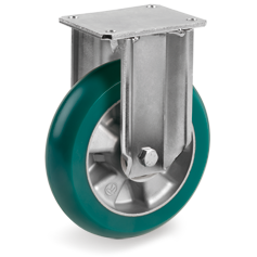 Tellure Rota 629406 — Roues en polyuréthane 'TR-Roll' avec profil ergonomique bombé, corps en aluminium, monture fixe extra-lourde (EP) — 629406 | Tellure Rota