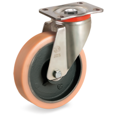 Tellure Rota 635854 — Ruote in poliuretano Vulkollan®, nucleo in ghisa meccanica, supporto rotante piastra P