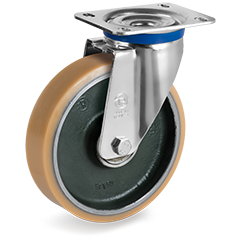 Tellure Rota 637404 — Ruote in poliuretano Vulkollan®, nucleo in acciaio forgiato, supporto rotante piastra M — 637404 | Tellure Rota