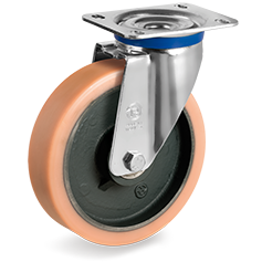 Tellure Rota 637426 — Ruote in poliuretano Vulkollan®, nucleo in ghisa meccanica, supporto rotante piastra M