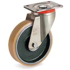 Tellure Rota 637624 — Ruote in poliuretano Vulkollan®, nucleo in acciaio forgiato, supporto rotante piastra P