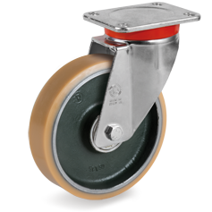 Tellure Rota 637826 — Ruote in poliuretano Vulkollan®, nucleo in acciaio forgiato, supporto rotante piastra EP
