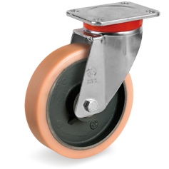 Tellure Rota 637853 — Ruote in poliuretano Vulkollan®, nucleo in ghisa meccanica, supporto rotante piastra EP
