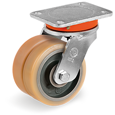Tellure Rota 638063 — Roues en Vulkollan®, corps en fonte mecanique, monture pivotante a platine EEG MHD — 638063 | Tellure Rota