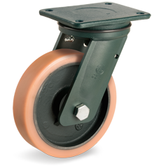 Tellure Rota 638328 — Vulkollan® Räder, Gußeisenkern, Lenkrolle mit Platte EE HD