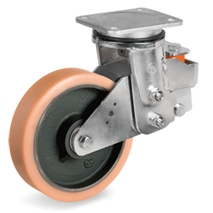 Tellure Rota 639306 — Roues en Vulkollan®, corps en fonte mecanique, monture pivotante à platine à suspension EES MHD