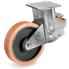 Tellure Rota 639404 — Ruote in Vulkollan®, nucleo in ghisa meccanica, supporto fisso molleggiato EES MHD