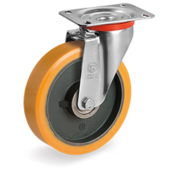 Tellure Rota 644551 — Ruote in poliuretano 'TR', nucleo in ghisa, supporto rotante piastra NL