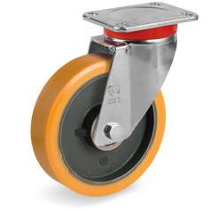 Tellure Rota 647853 — Ruote in poliuretano 'TR', nucleo in ghisa, supporto rotante piastra EP — 647853 | Tellure Rota