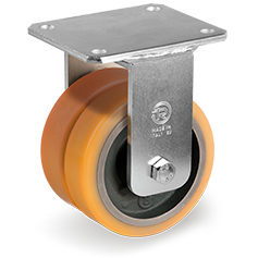 Tellure Rota 648162 — Ruedas de poliuretano TR, núcleo de hierro fundido mecánico, soporte fijo EEG MHD — 648162 | Tellure Rota
