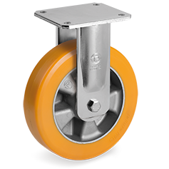 Tellure Rota 655714 — Roues en polyuréthane 'TR' haut epaisseur, corps en aluminium, monture fixe EE MHD — 655714 | Tellure Rota