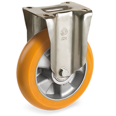 Tellure Rota 656014 — Roues en polyuréthane TR avec profil ergonomique bombé, corps en aluminium, monture fixe lourde (P) — 656014 | Tellure Rota