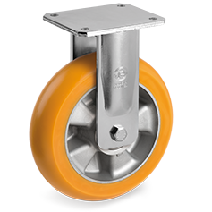 Tellure Rota 656033 — Roues en polyuréthane TR-Roll avec profil ergonomique bombé, corps en aluminium, monture fixe electrosoudée (EE MHD) — 656033 | Tellure Rota