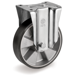 Tellure Rota 658201ESD — Ruote in poliuretano ESD 'TR', resistenza elettrica <10^9 Ohm, nucleo in alluminio, supporto fisso NL-M