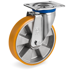 Tellure Rota 659604 — Räder aus Polyurethan 'TR', Alukern, Lenkrolle mit Platte M — 659604 | Tellure Rota