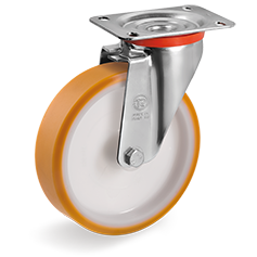 Tellure Rota 664202 — Roues en polyuréthane «TR», corps en polyamide, monture pivotante à platine NL — 664202 | Tellure Rota