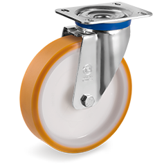 Tellure Rota 664806 — Roues en polyuréthane «TR», corps en polyamide, monture pivotante à platine M — 664806 | Tellure Rota