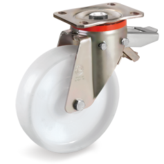 Tellure Rota 686925 — Einteilige Räder aus Polyamid 6, Lenkrolle mit Platte P, mit einstellbarer Bremse