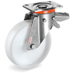 Tellure Rota 687515 — Roues monolithiques en polyamide 6, monture pivotante à platine PX avec frein réglable — 687515 | Tellure Rota