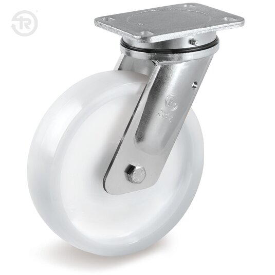 Tellure Rota 689306 — Ruote monolitiche per alto carico in poliammide 6, supporto rotante piastra EE MHD