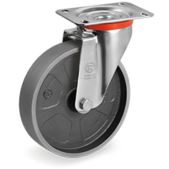 Tellure Rota 694904 — Roues monolithiques en fonte mécanique, monture pivotante à platine NL — 694904 | Tellure Rota