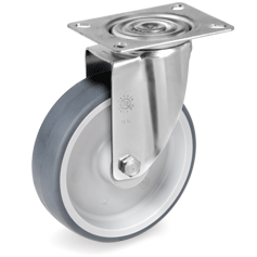 Tellure Rota 715802 — Ruote in gomma termoplastica, nucleo in polipropilene, supporti rotanti piastra tipo SL