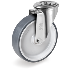 Tellure Rota 717404 — Ruote in gomma termoplastica, nucleo in polipropilene, supporti rotanti foro passante NL — 717404 | Tellure Rota