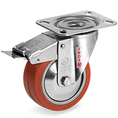 Tellure Rota 727162PF — Ruote in gomma siliconica per alta temperatura, supporto rotante piastra NLX, freno anteriore — 727162PF | Tellure Rota