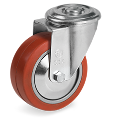 Tellure Rota 727352PF — Ruote in gomma siliconica per alta temperatura, supporto rotante foro passante NL — 727352PF | Tellure Rota