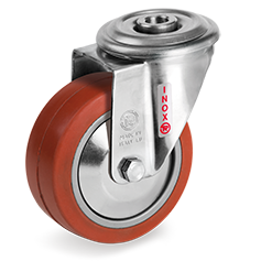 Tellure Rota 727362PF — Ruote in gomma siliconica per alta temperatura, supporto rotante foro passante NLX — 727362PF | Tellure Rota