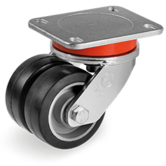 Tellure Rota 728062 — Roues en caoutchouc «Sigma Elastic», corps en aluminium, monture pivotante à platine EEG MHD
