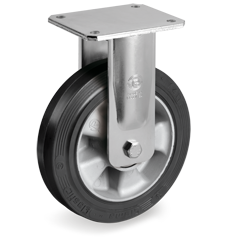 Tellure Rota 728403 — Ruote in gomma Sigma Elastic, nucleo in alluminio, supporto fisso EE MHD