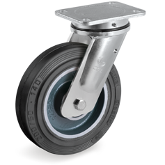 Tellure Rota 729303 — Ruote in gomma Sigma Elastic, nucleo in ghisa meccanica, supporto rotante piastra EE MHD
