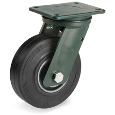 Tellure Rota 729308 — Sigma Elastic Gummi-Räder, Gußeisenkern, Lenkrolle mit Platte EE HD